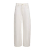 White Arellia High-Rise Barrel Jeans