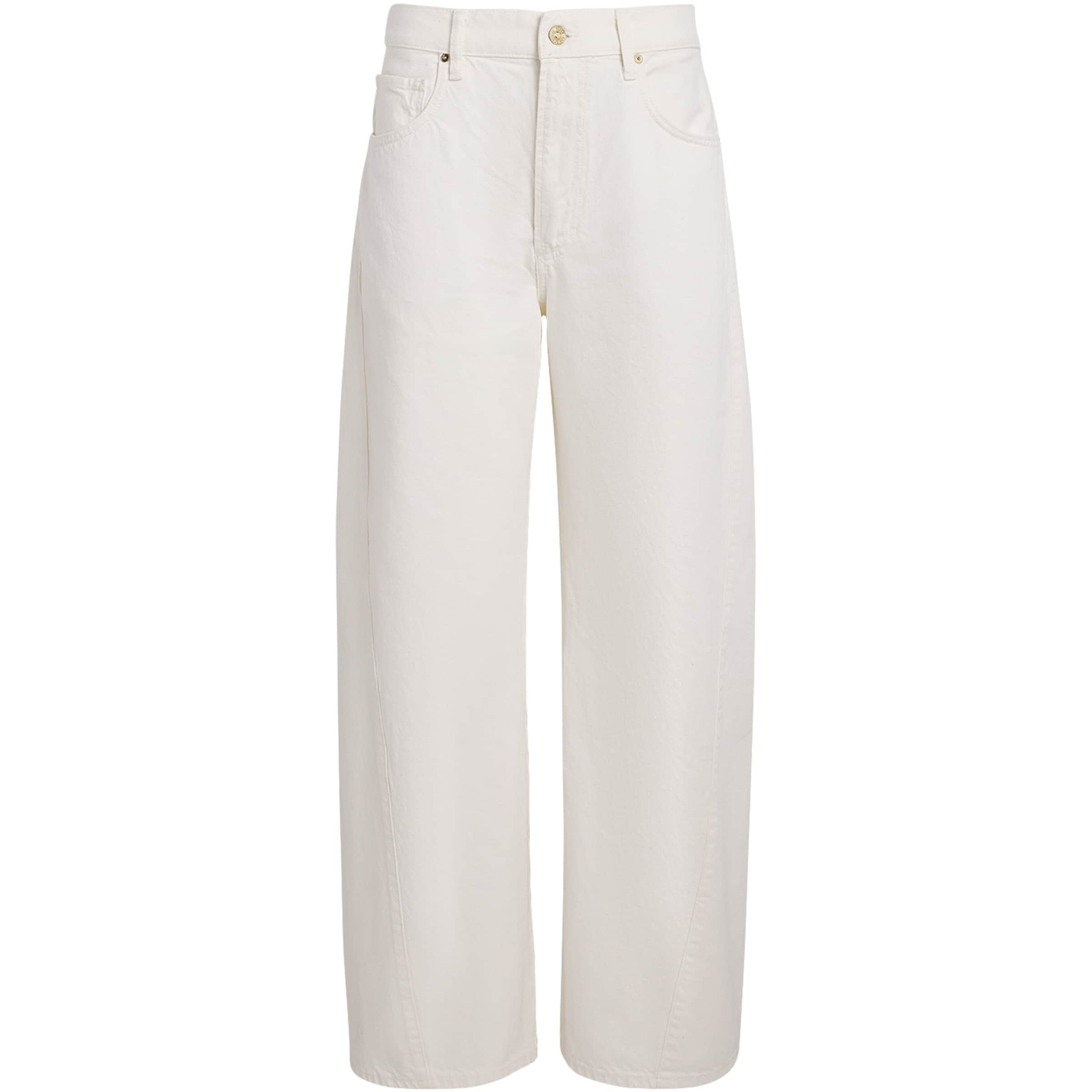 White Arellia High-Rise Barrel Jeans