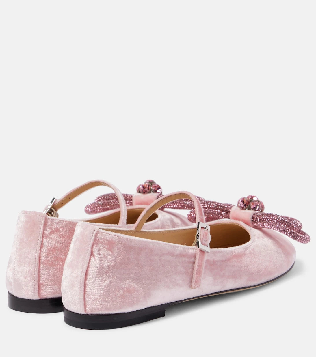 Mach & Mach - Double Bow velvet ballet flats