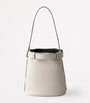 Prada White Leather Buckled Bucket Bag