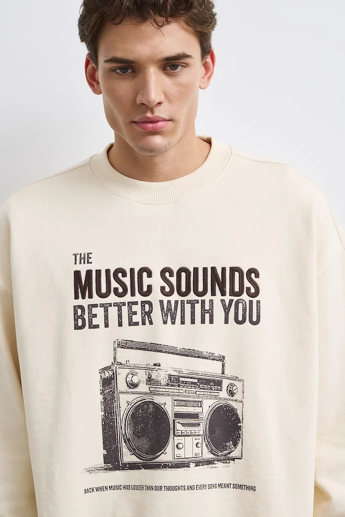 Pamuktan erkek sweatshirt