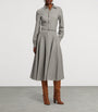 Ralph Lauren Collection Grey Wool Belted Safford Midi Dress