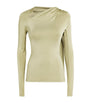 Victoria Beckham Green Slash-Detail Top