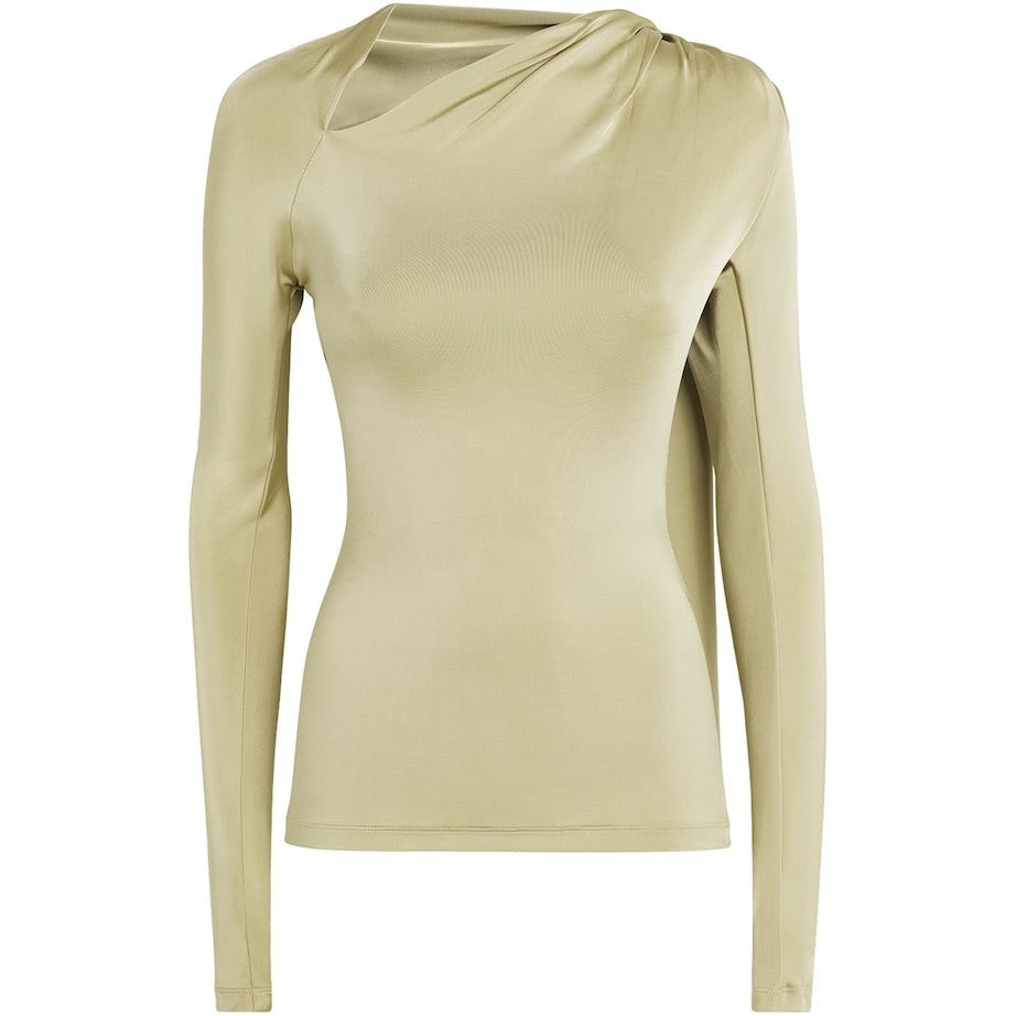 Victoria Beckham Green Slash-Detail Top