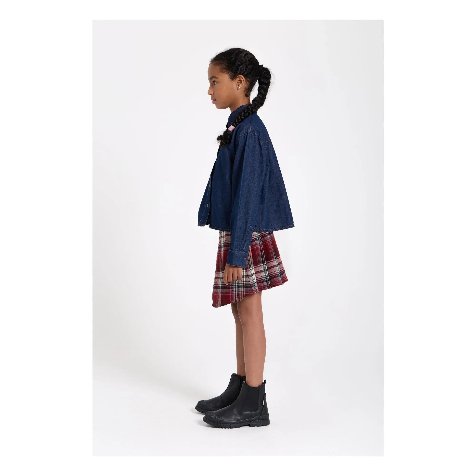Finger in the nose - Sterling Check Asymmetrical Skirt | Aubergine