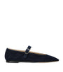 Le Monde Beryl Navy Suede Mary Jane Ballet Flats