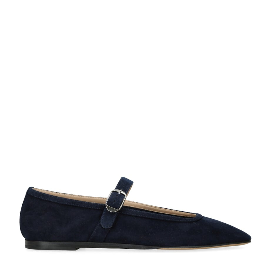 Le Monde Beryl Navy Suede Mary Jane Ballet Flats