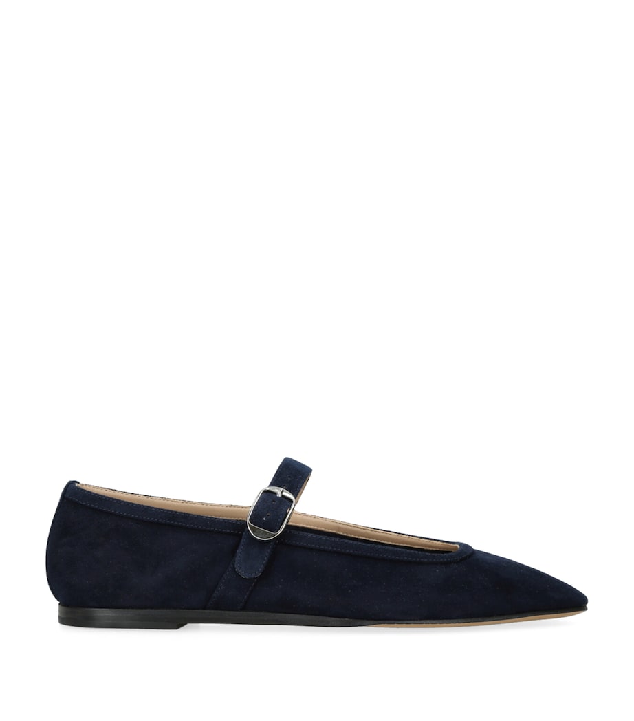 Le Monde Beryl Navy Suede Mary Jane Ballet Flats