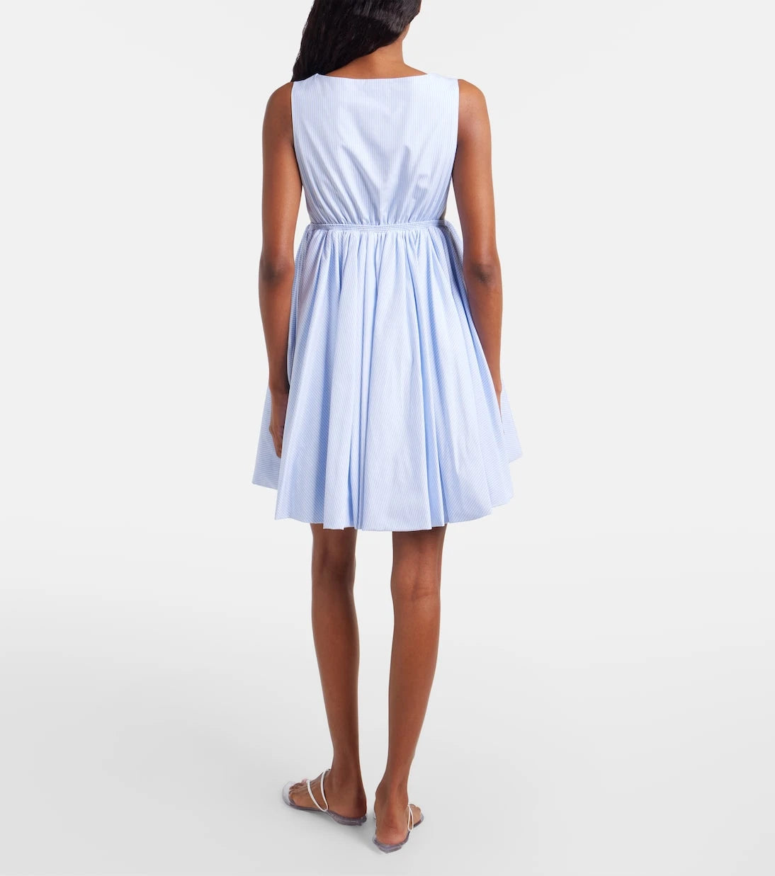 Alaïa - Striped cotton poplin minidress