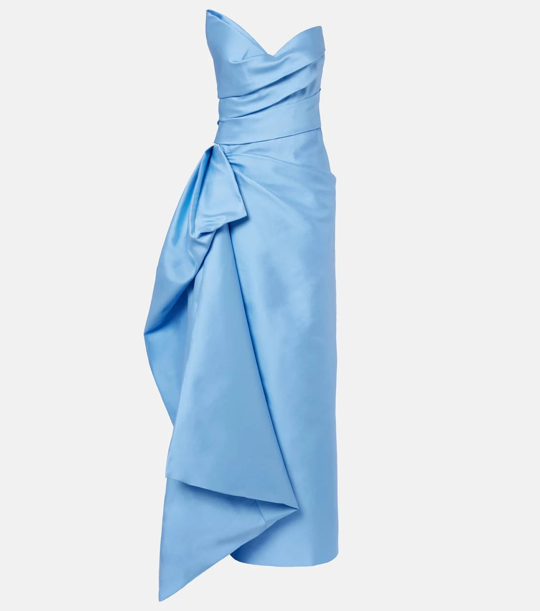 Monique Lhuillier - Draped asymmetric bustier gown