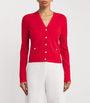 Tory Burch Red Monogram Pointelle Cardigan