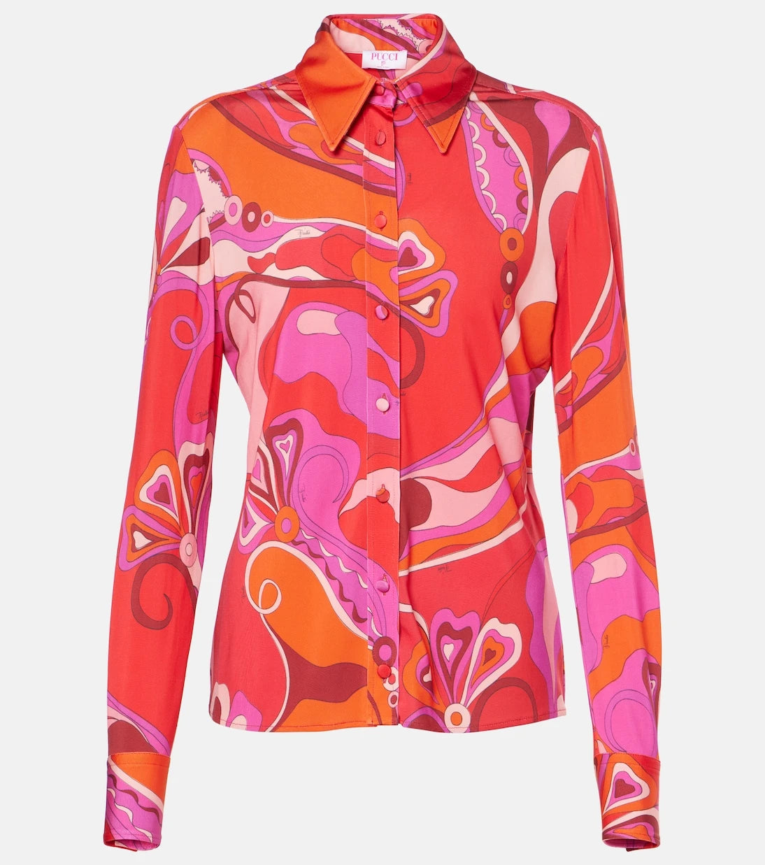 Pucci - Orchidee satin jersey shirt