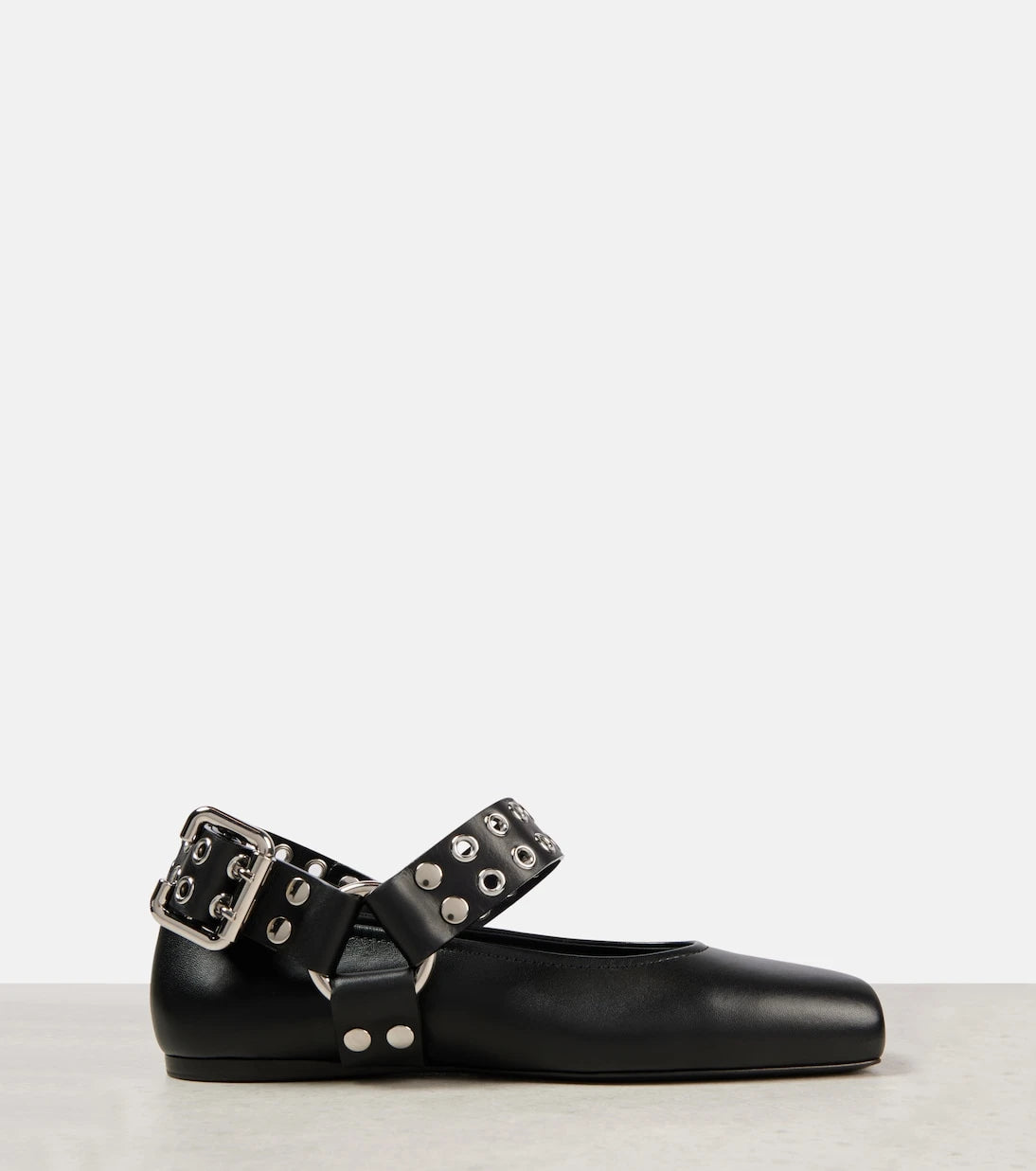 Alaïa - Studded leather Mary Jane flats
