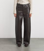 Citizens of Humanity Brown Leather-Blend Ayla Baggy Jeans