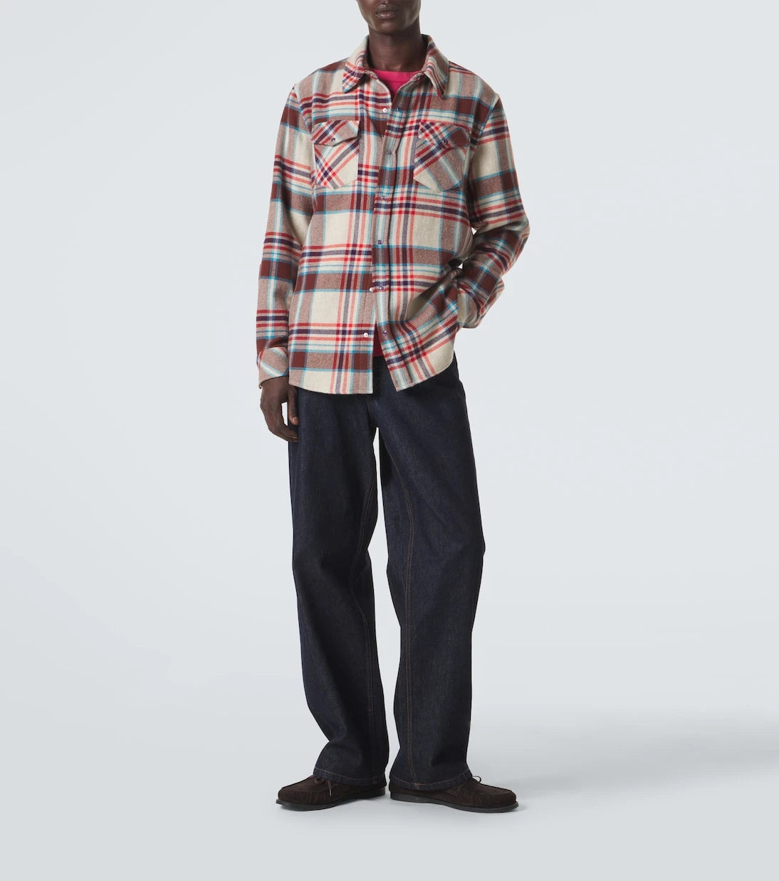 God's True Cashmere - قميص كشمير كاروهات مع الجمشت