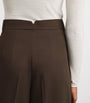 Wool Straight-Leg Trousers DARK BROWN