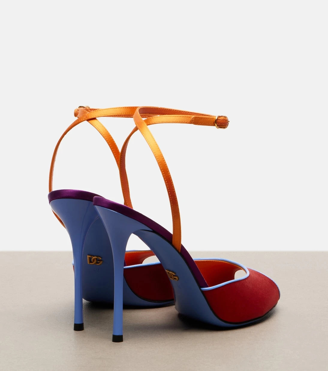 Dolce&Gabbana - Keira satin slingback sandals