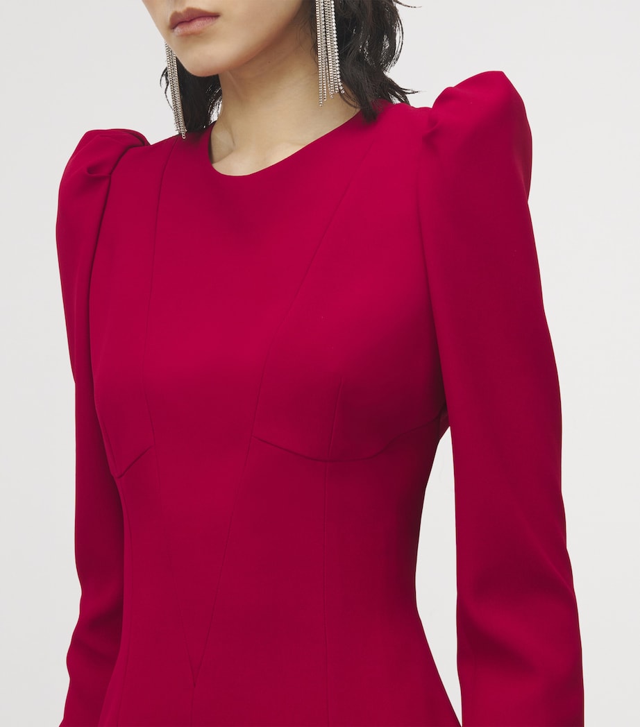 McQueen Burgundy Sculptural Mini Dress