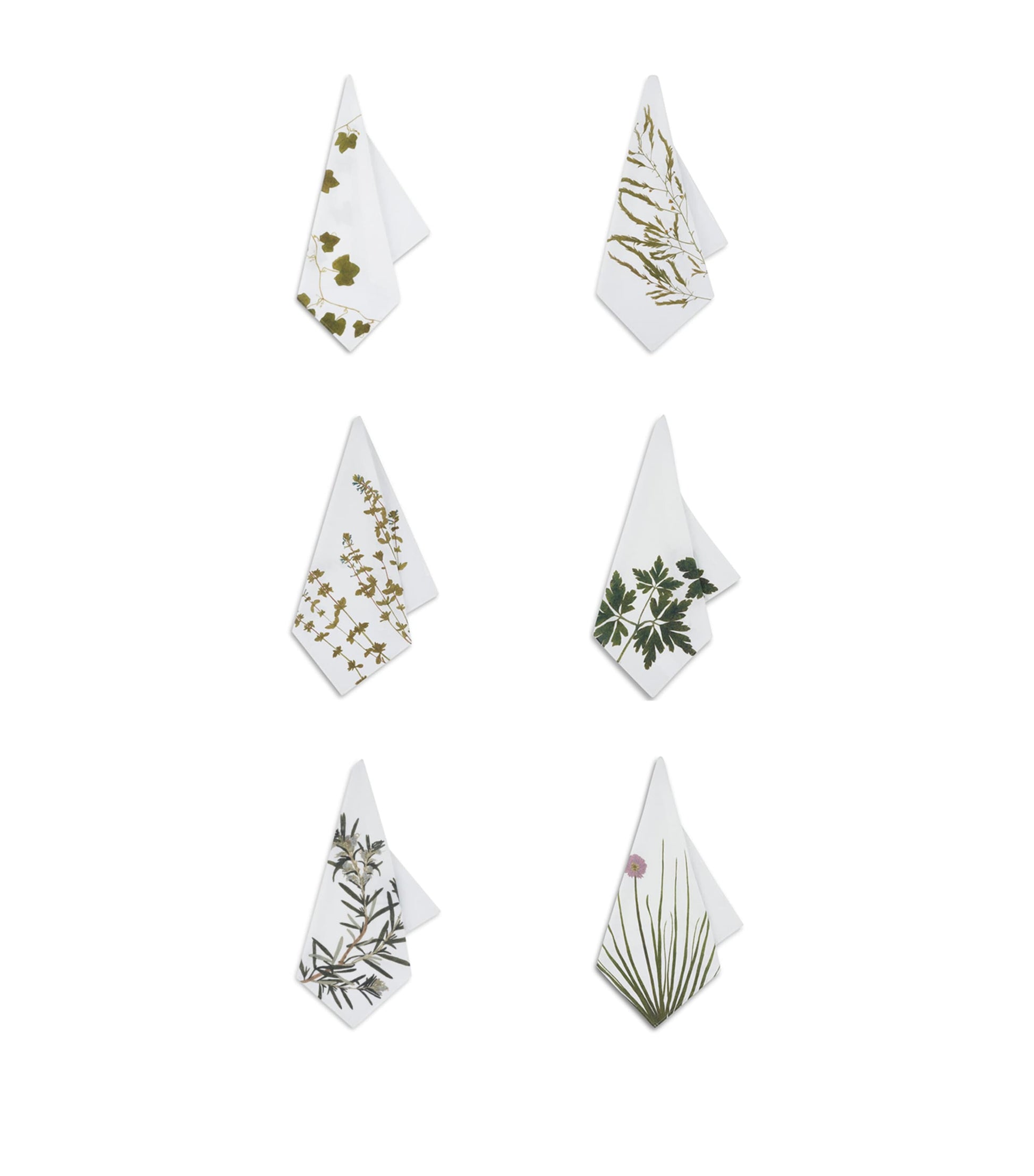 Set of 6 Linen Gastronomic Herb Garden Napkins (50cm x 50cm)