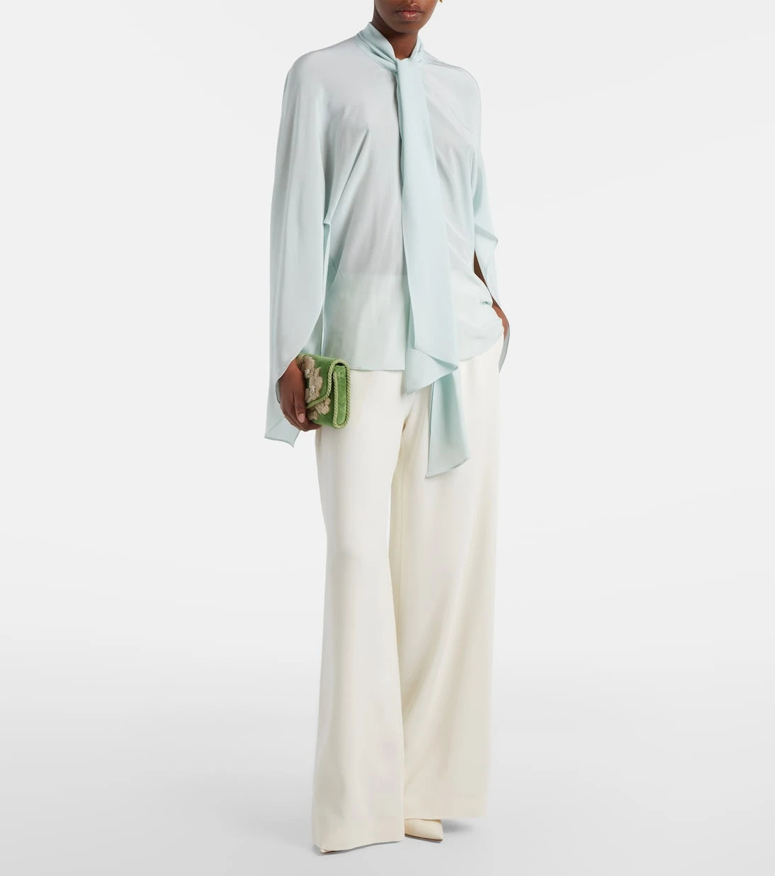 Oscar de la Renta - Silk-blend georgette wide-leg pants