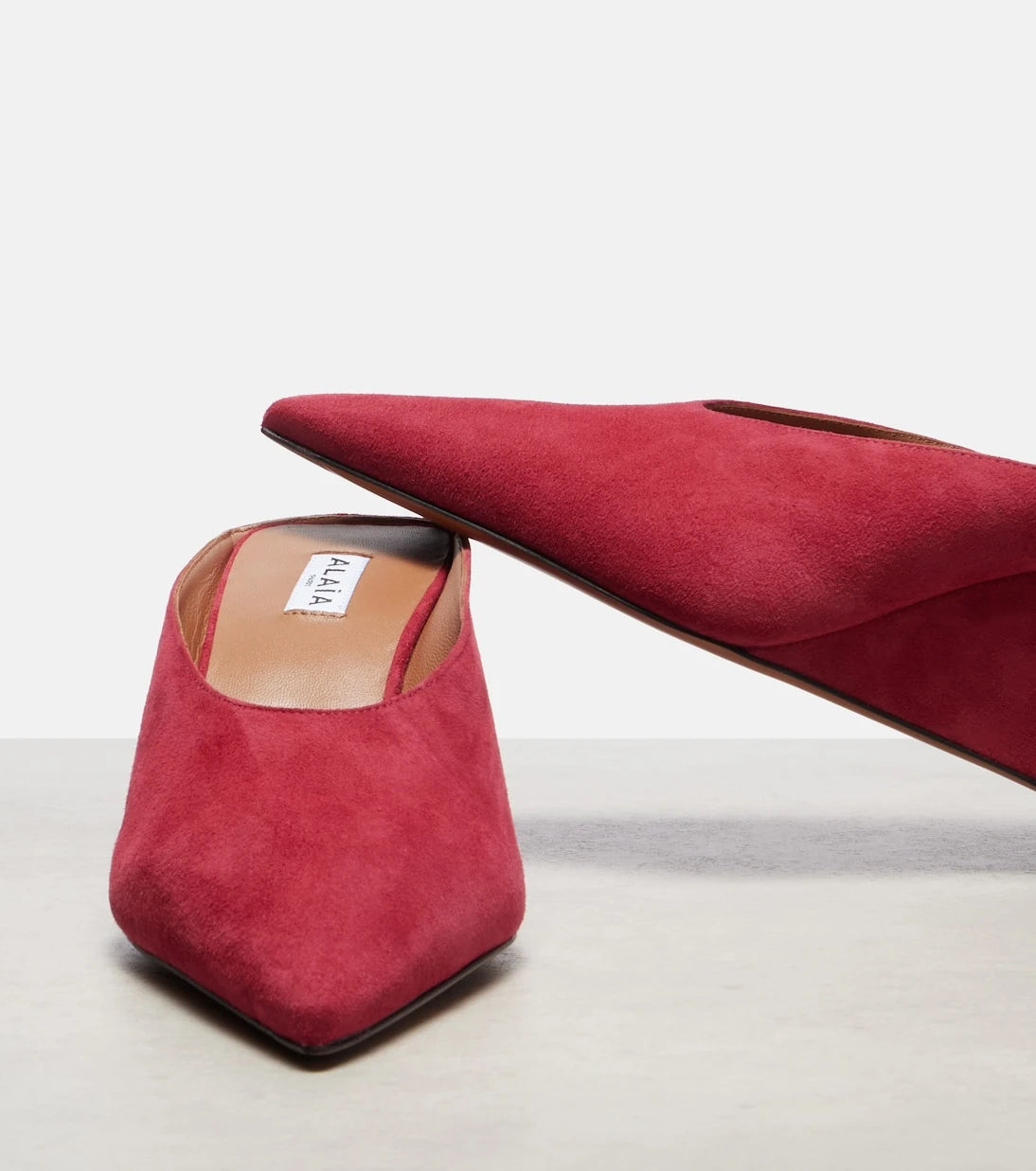 Alaïa - Cube 75 suede wedge mules