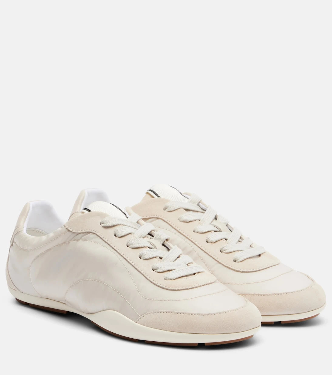Brunello Cucinelli - Monili suede-trimmed sneakers