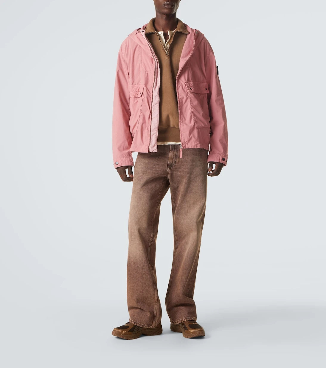 Stone Island - جاكيت بقبعة وبوصلة من قماش الكانفاس