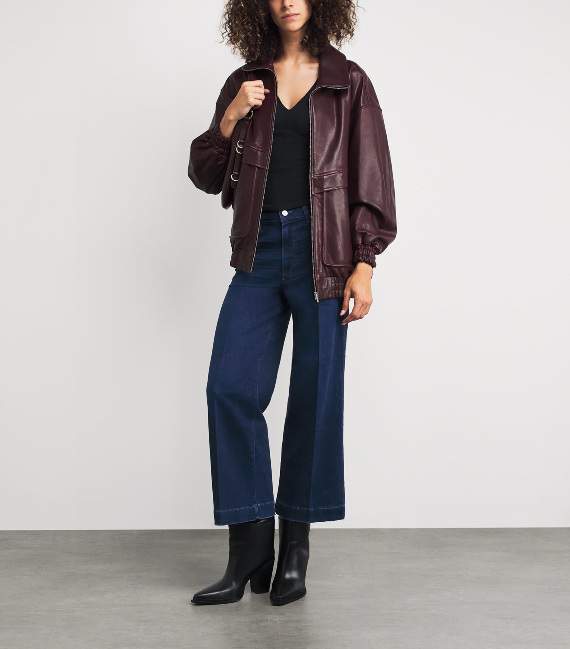 Navy Anessa Wide-Leg Jeans