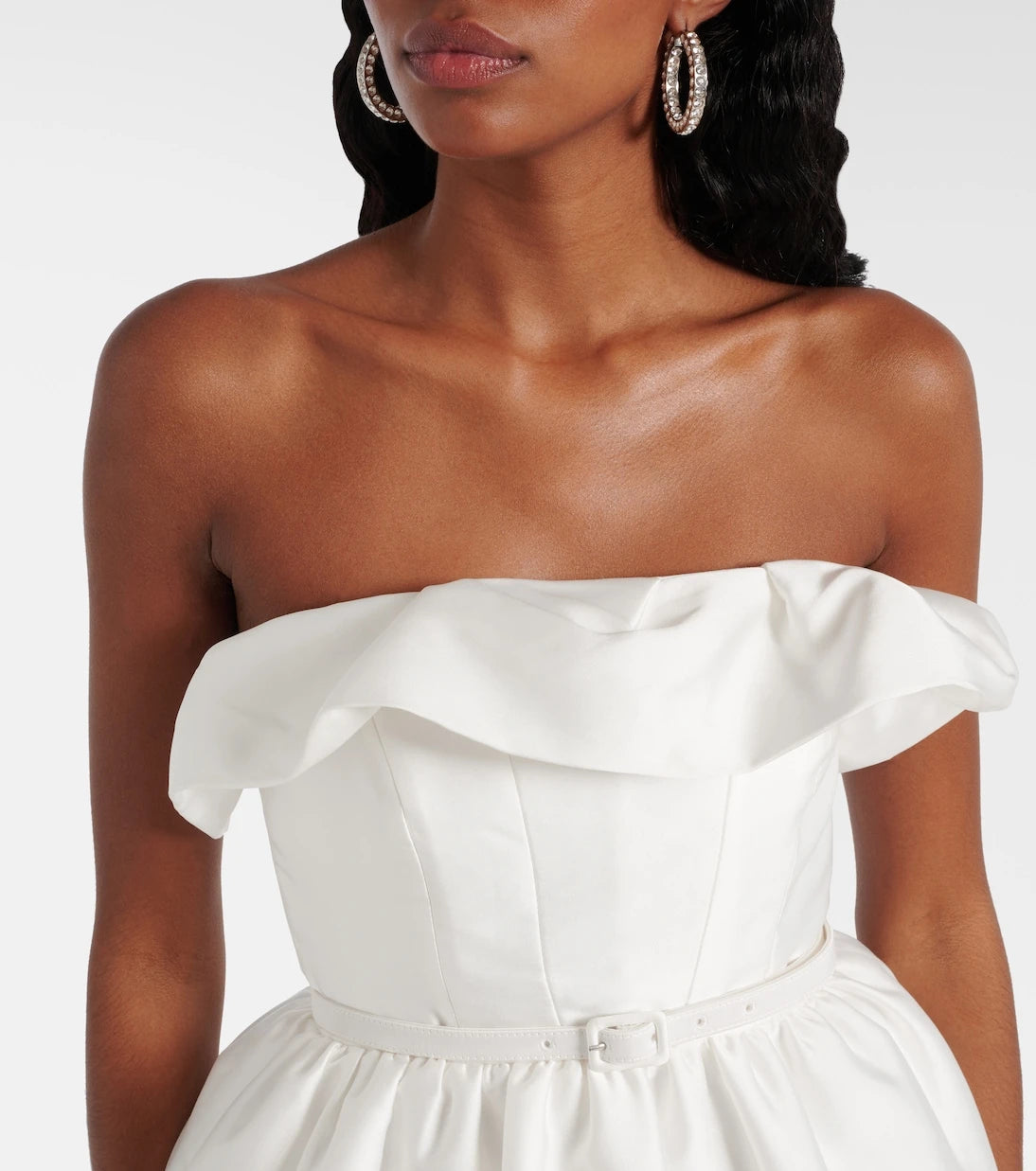 Roland Mouret - Ruffled draped strapless minidress