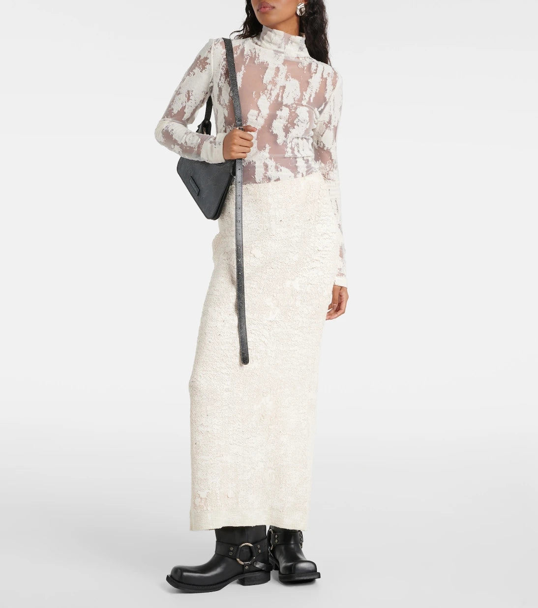 Acne Studios - كنزة صوفية بياقة مدورة من مزيج القطن