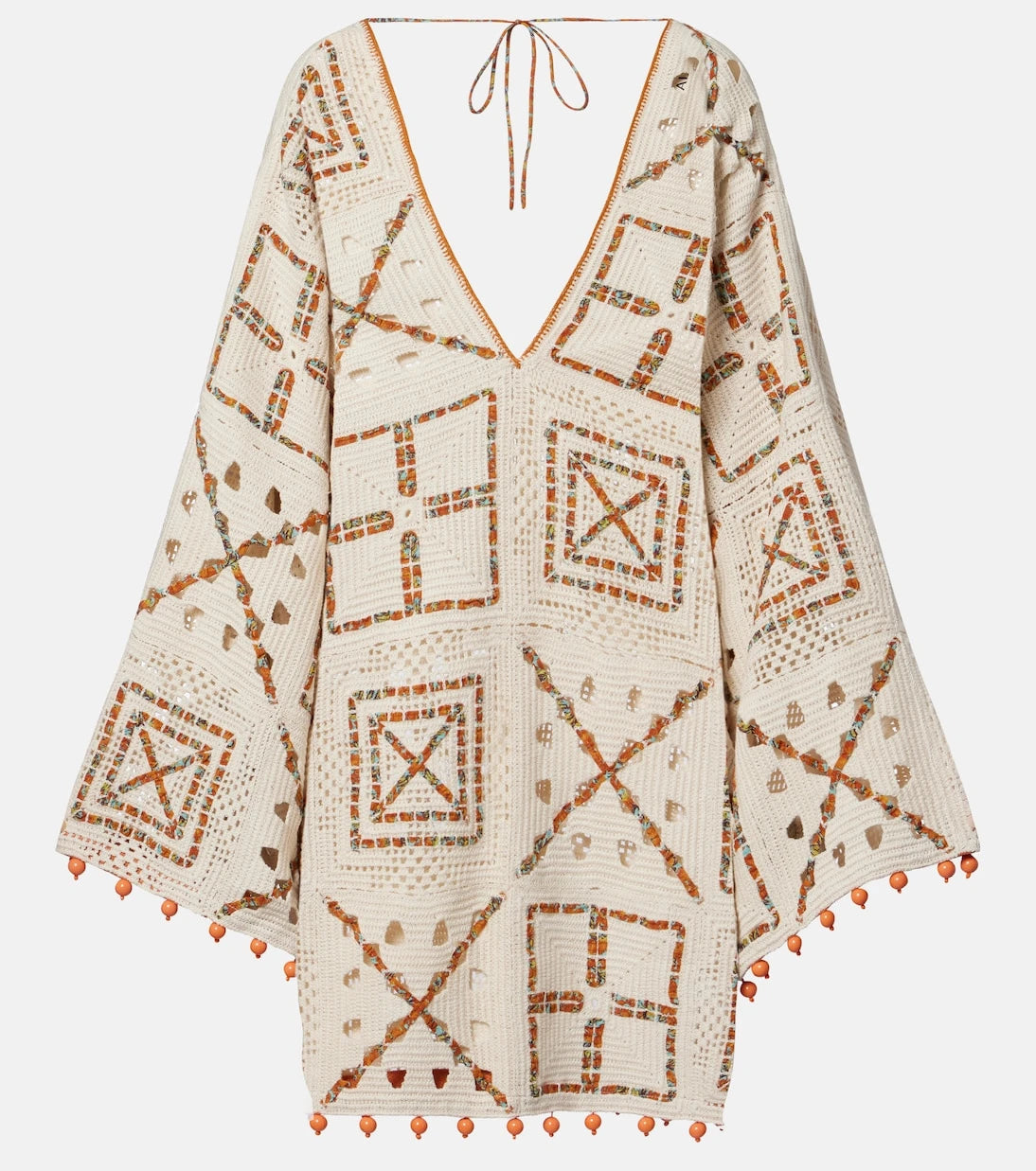 Alémais - Marva beaded crochet cotton minidress