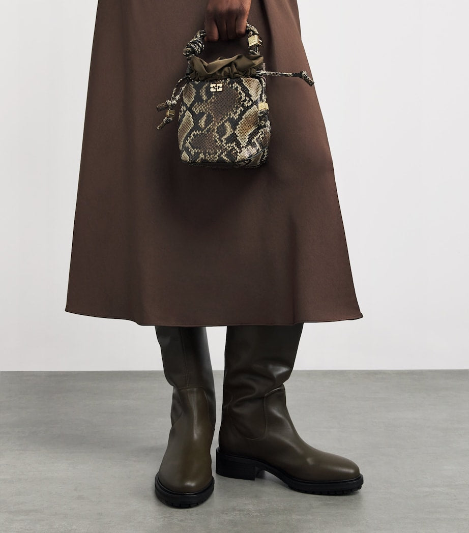 GANNI Multi Mini Snakeskin Bou Bucket Bag