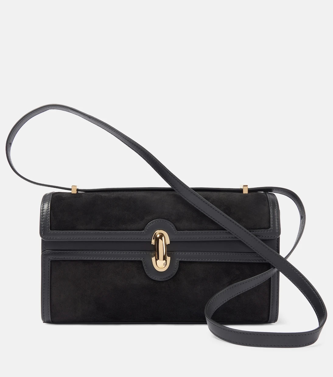 Savette - Symmetry 26 leather-trimmed suede shoulder bag