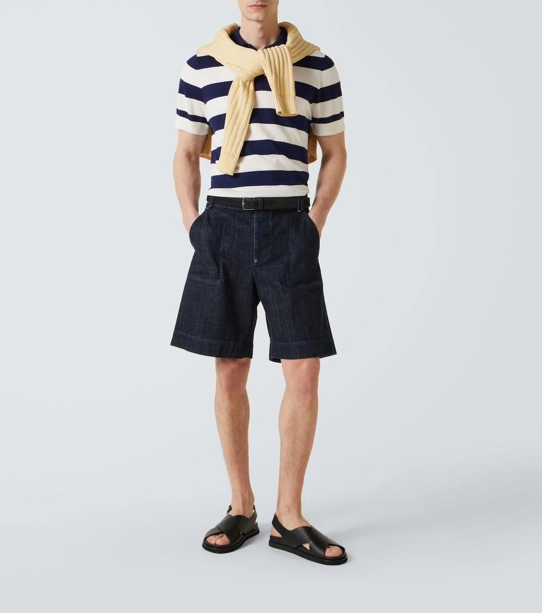 Polo Ralph Lauren - صنادل Zane الجلدية ذات الكعب الخلفي