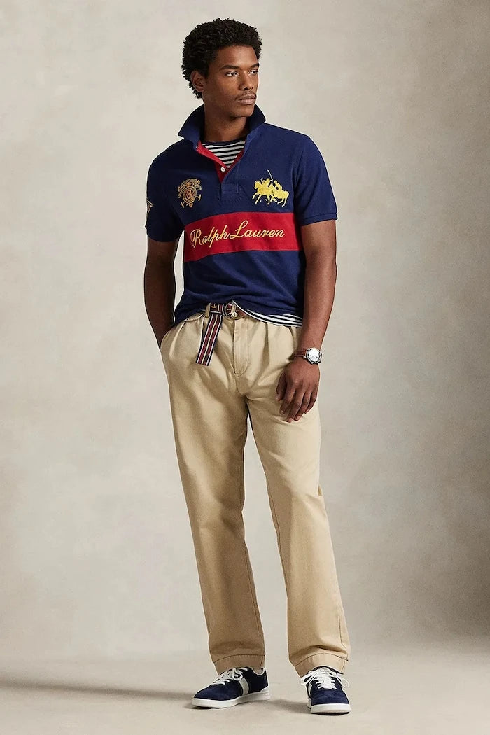 Памучна тениска с яка Polo Ralph Lauren