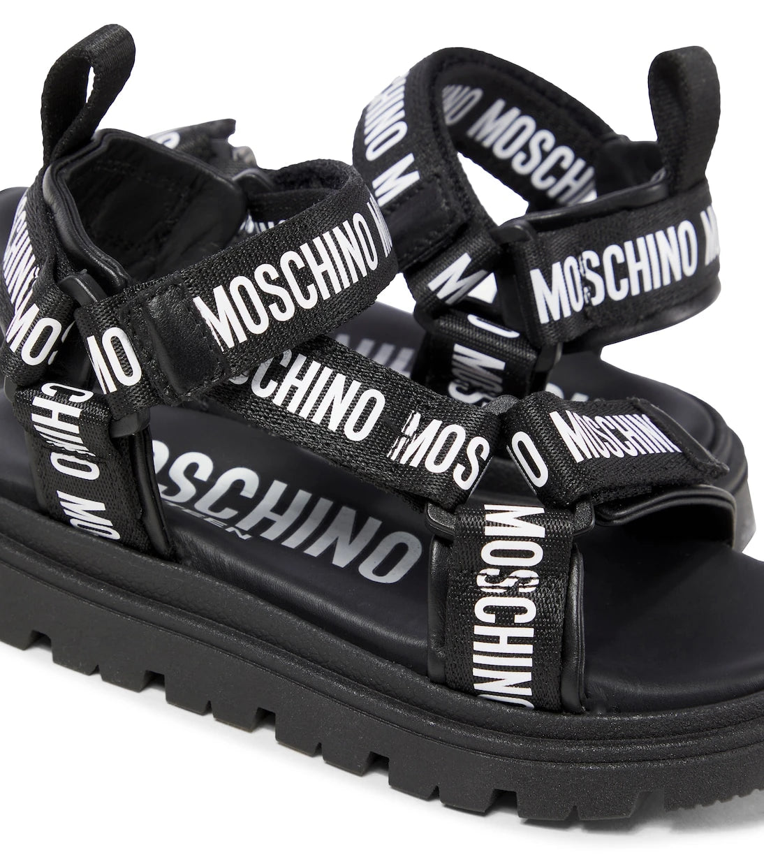 Moschino Kids - Logo leather-trimmed sandals