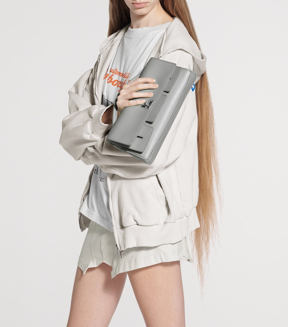 Balenciaga Black Small Calfskin Bel Air Clutch Bag