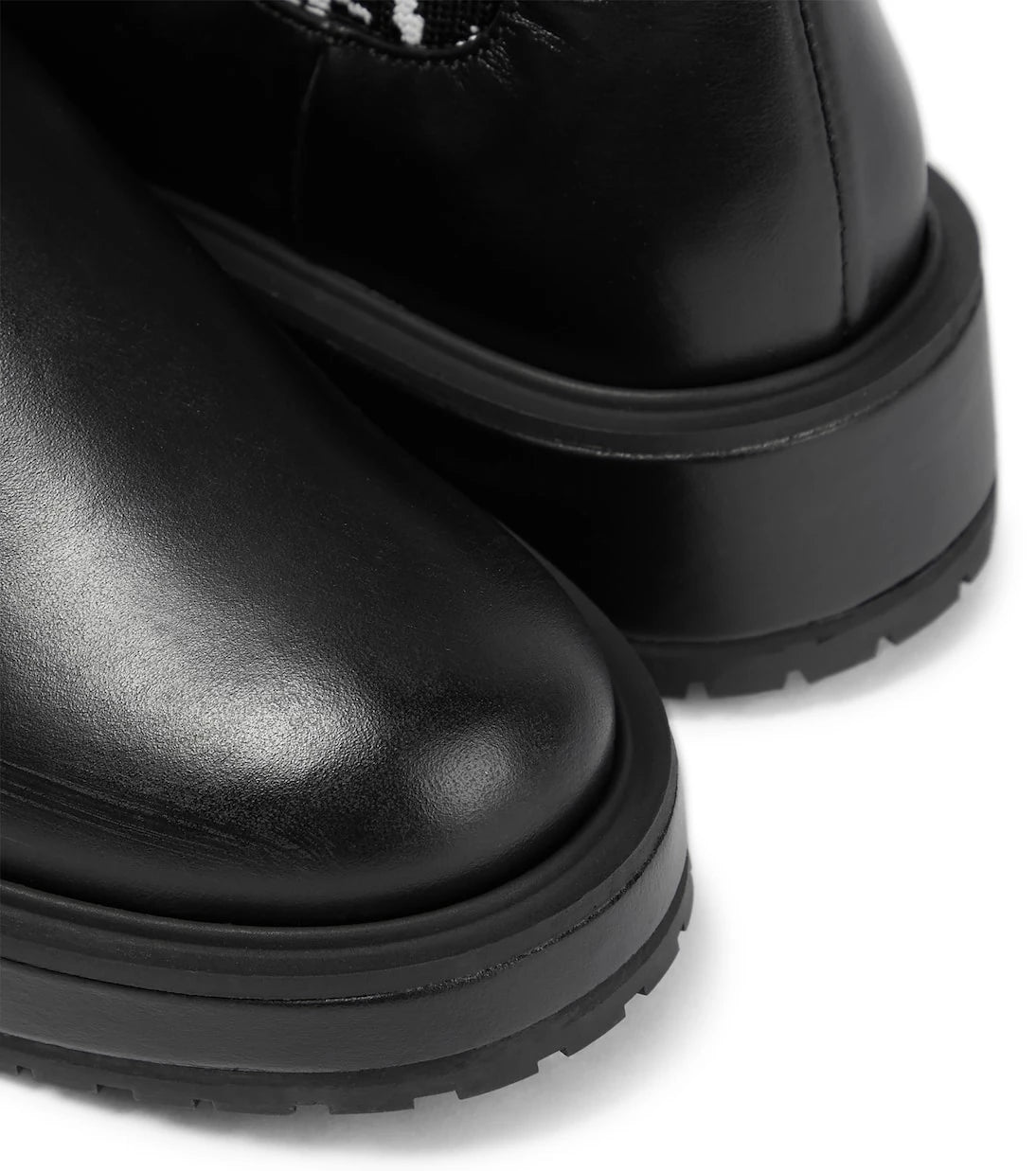 Versace Kids - Jacquard knit-trimmed leather boots