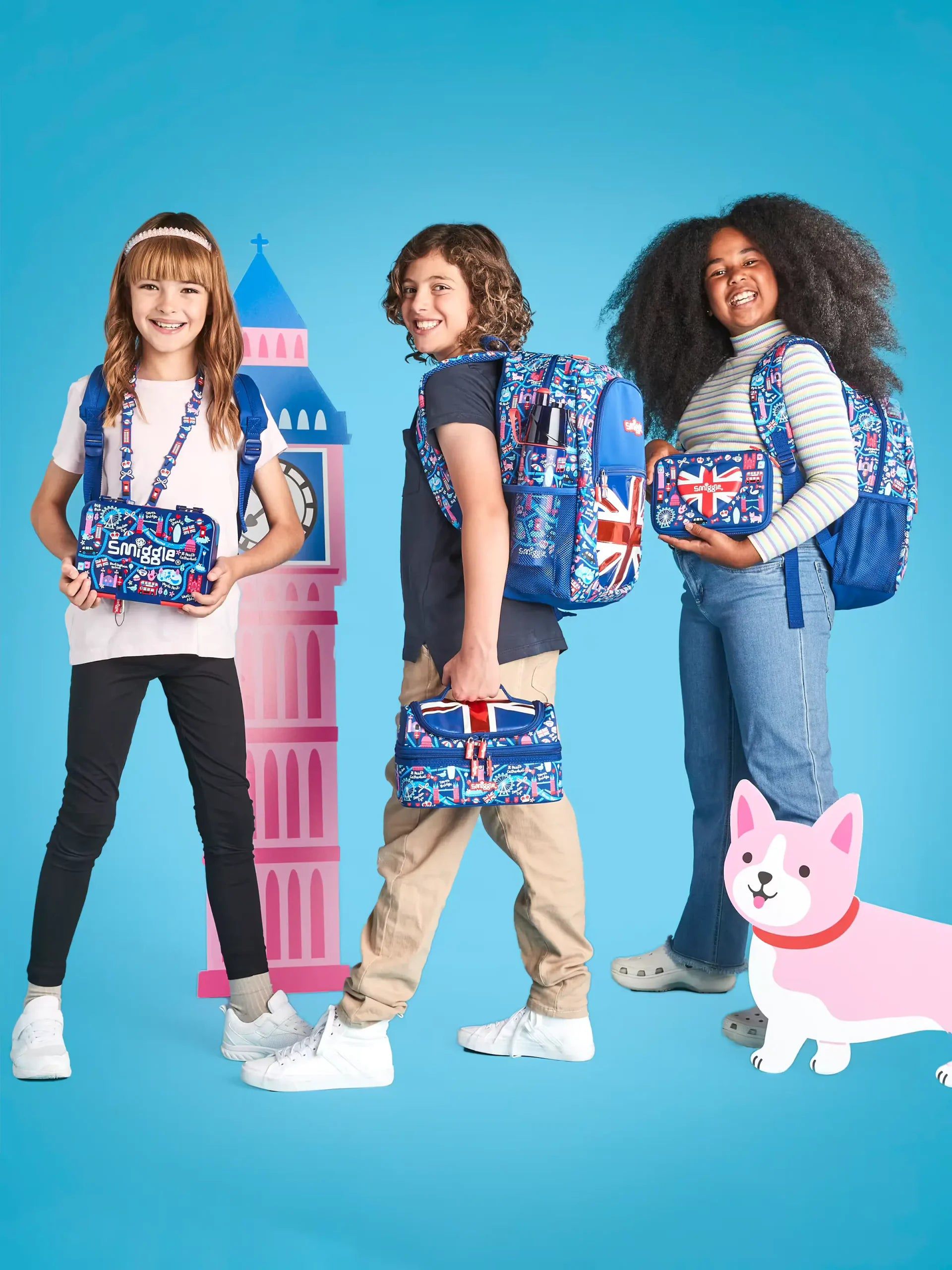 Smiggle - Little London 3 Parçalı Okul Çantası Seti