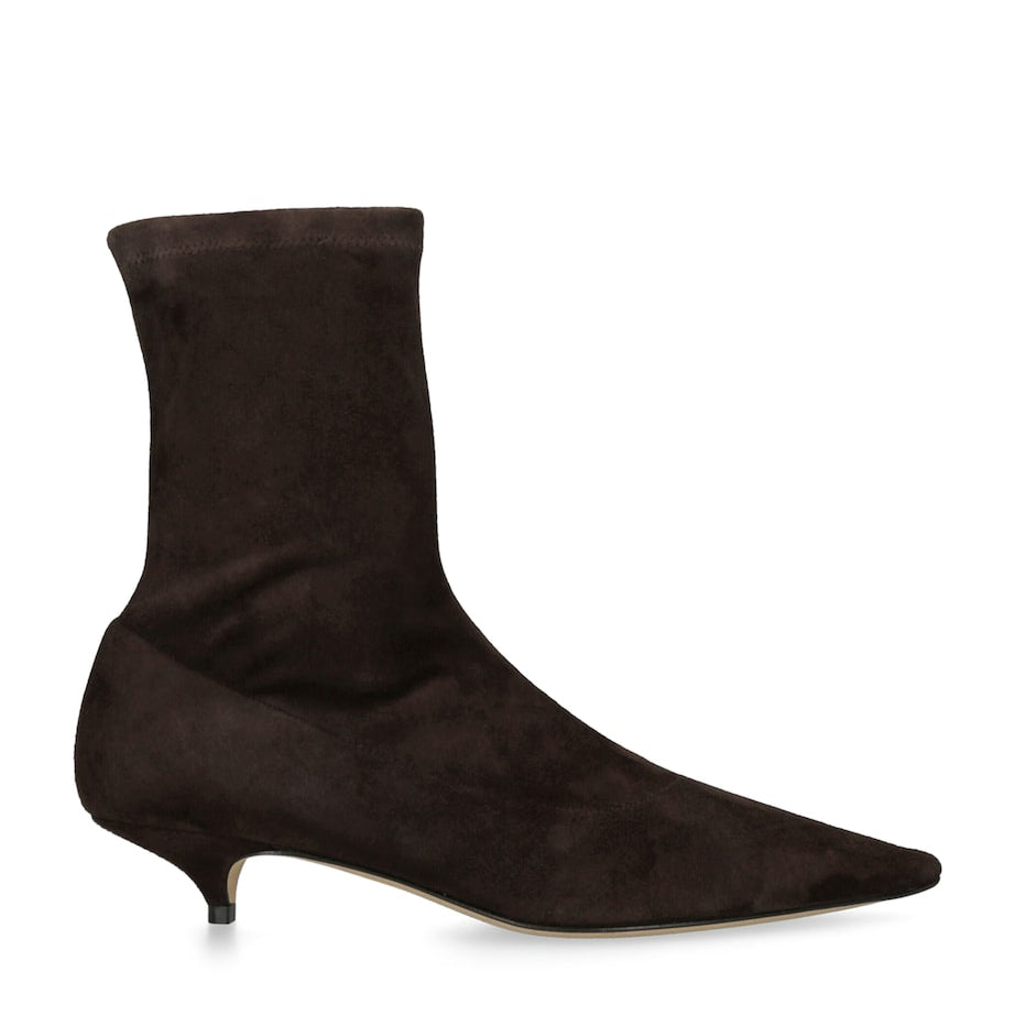 The Row Brown Liisa Suede Ankle Boots 35