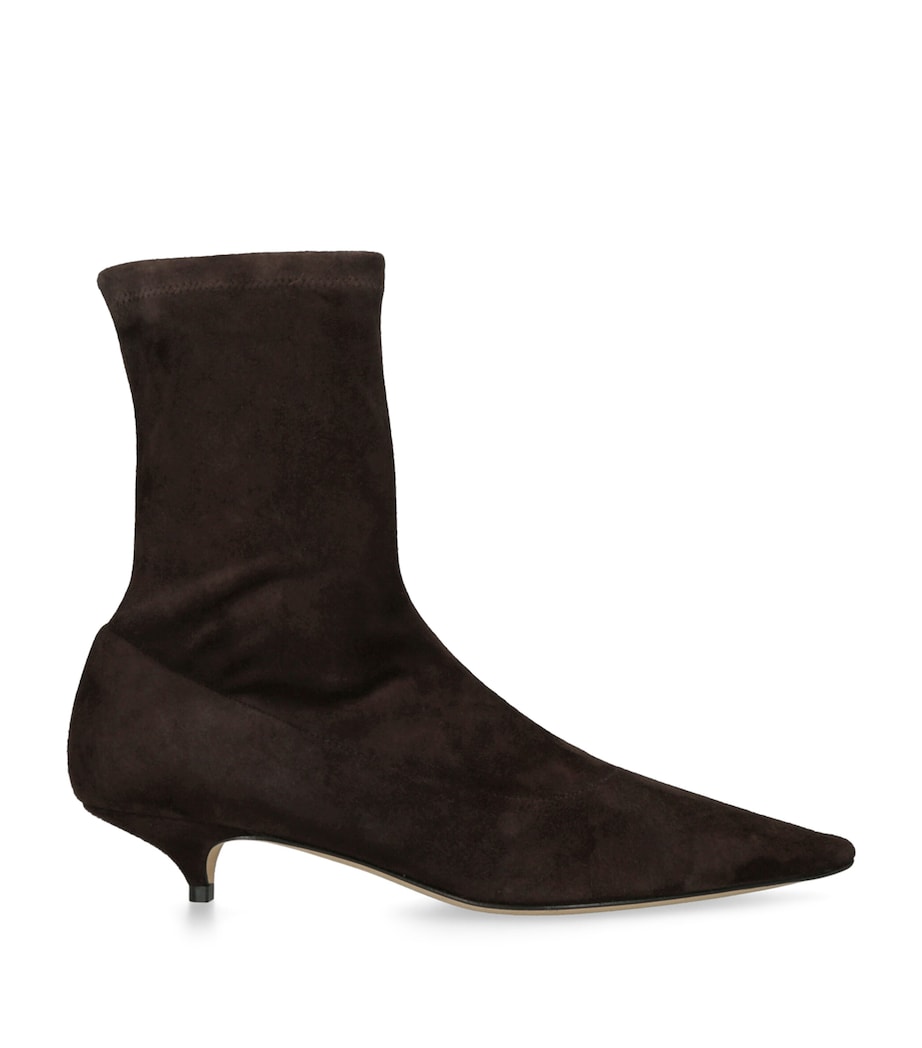 The Row Brown Liisa Suede Ankle Boots 35
