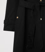 Burberry Black Long Check Gabardine Trench Coat
