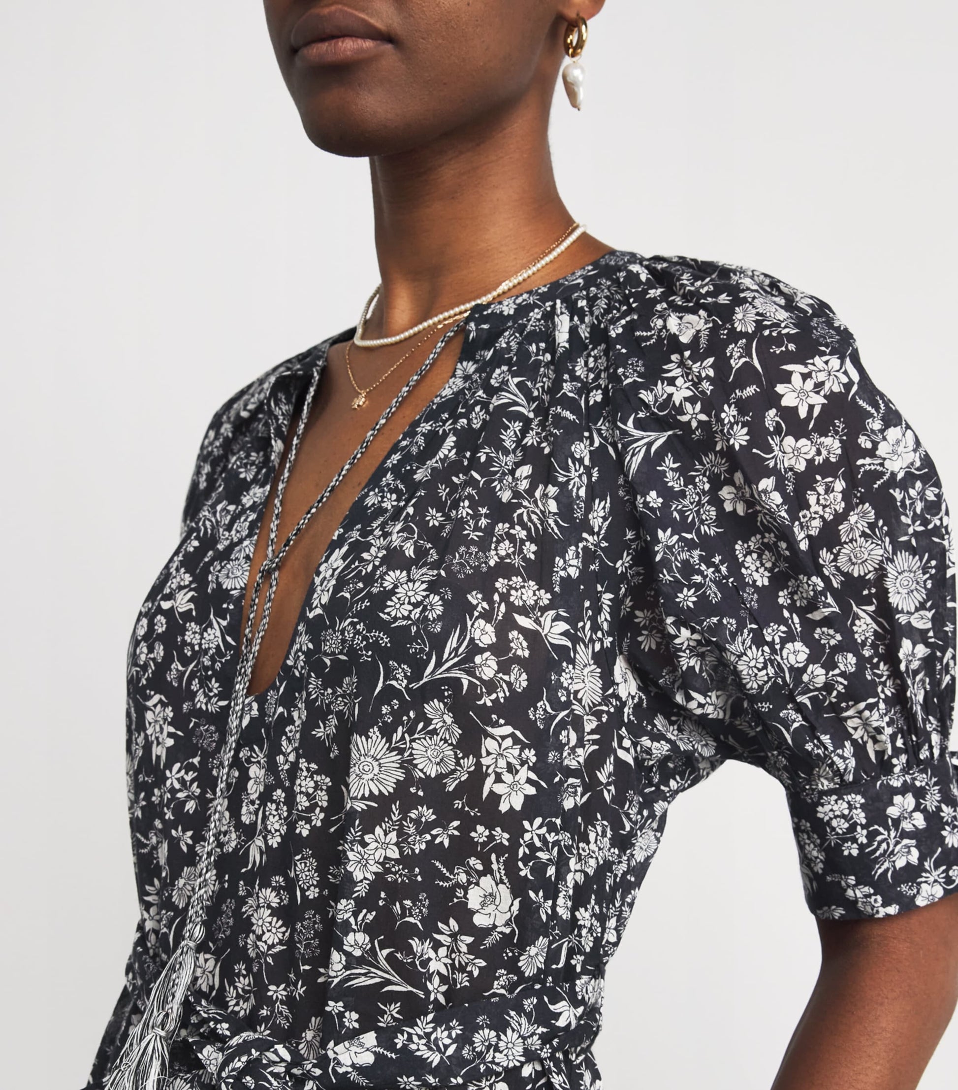 Cotton Floral Selena Midi Dress