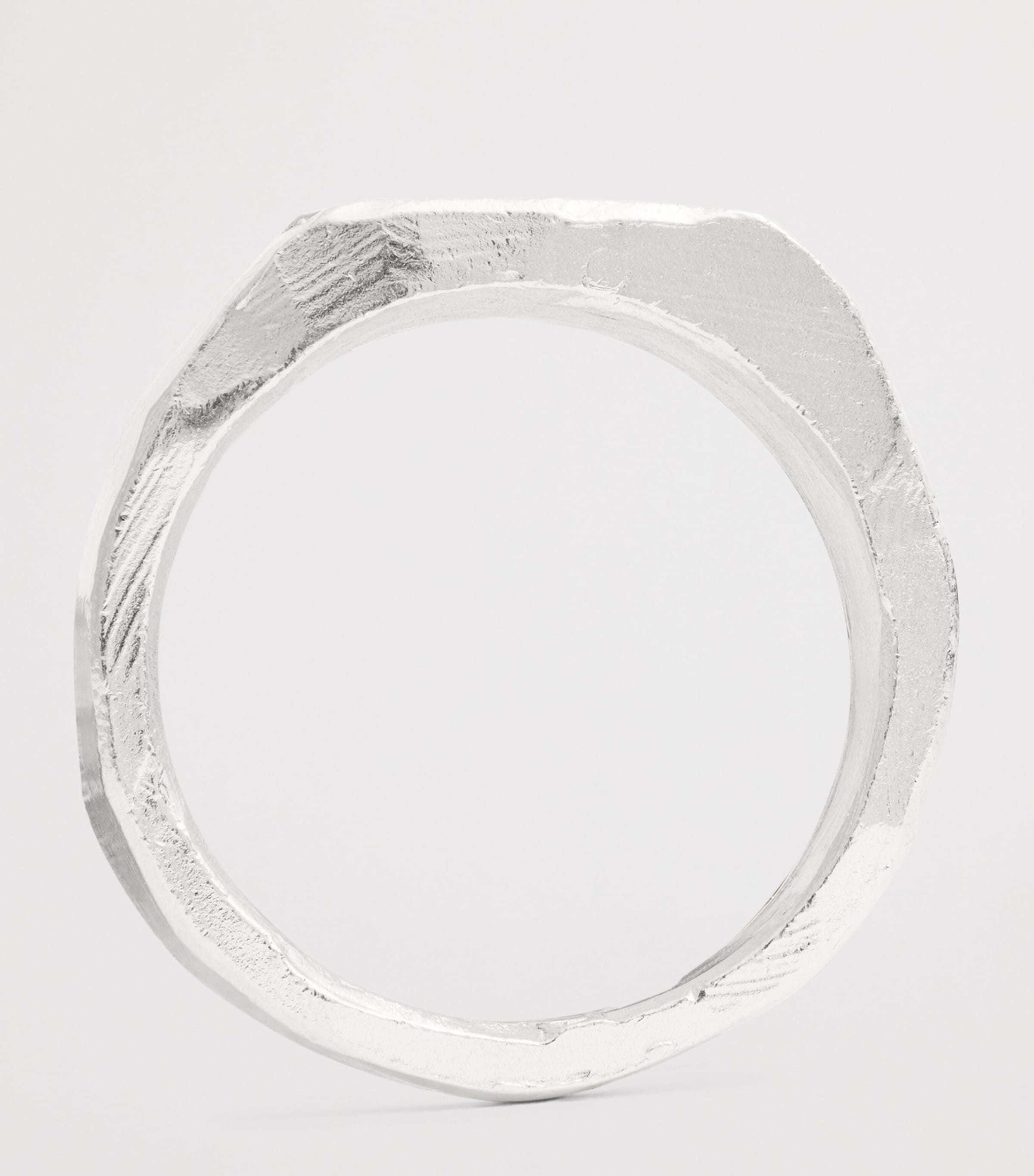 Sterling Silver and Emerald Hallmark Signet Ring