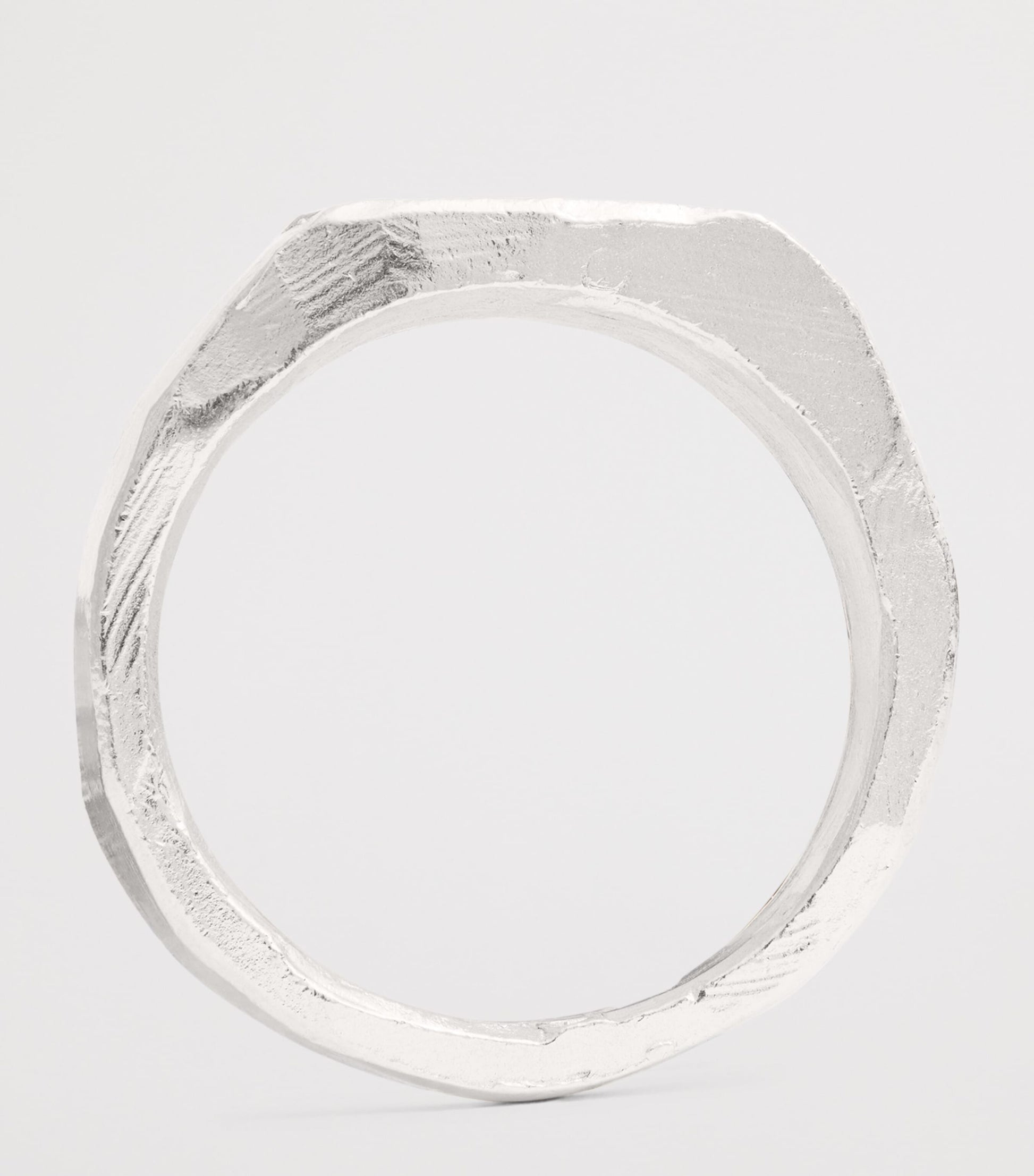 Sterling Silver and Emerald Hallmark Signet Ring