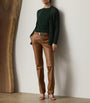 Ralph Lauren Collection Green Silk Cable-Knit Cardigan