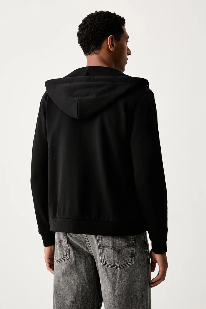 Karl Lagerfeld pamuklu erkek fermuarlı sweatshirt