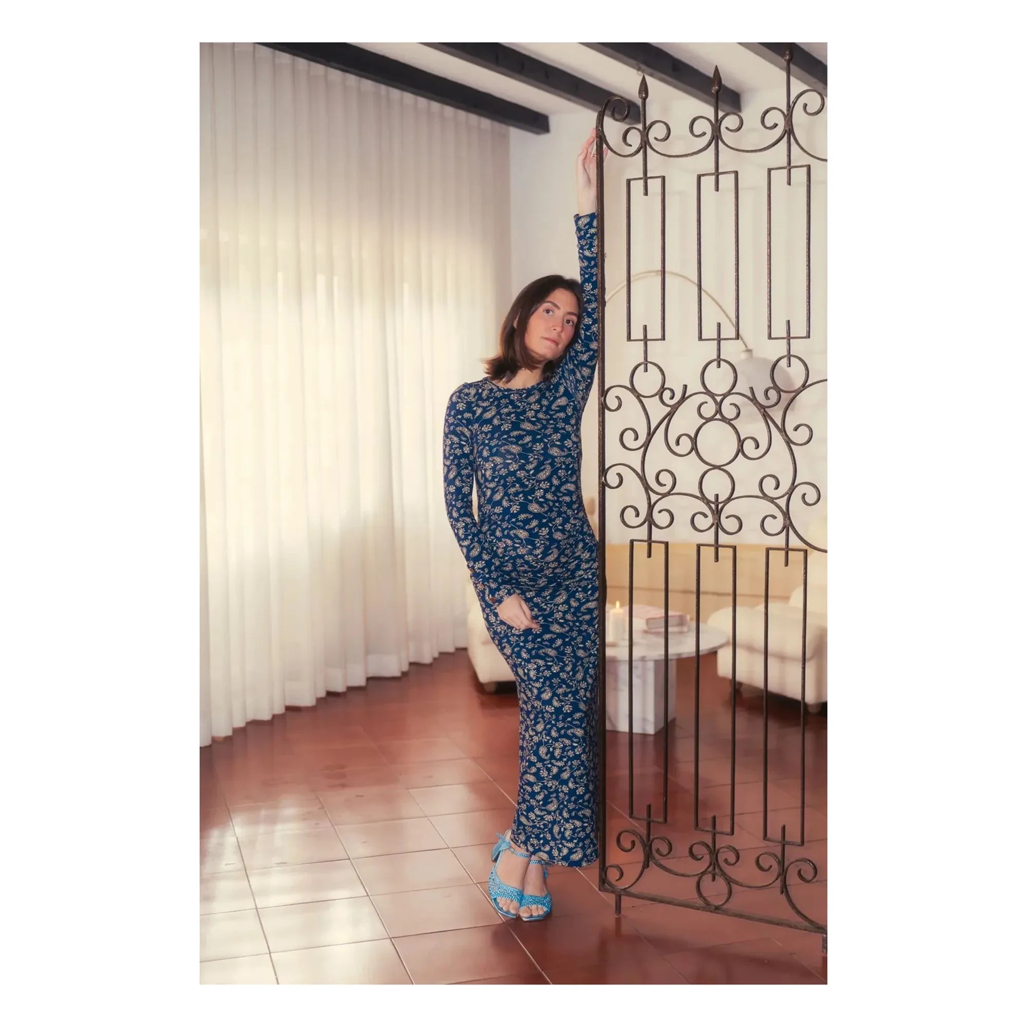 Paloma Collection - Thelma Bandana Pregnancy Dress | Blue