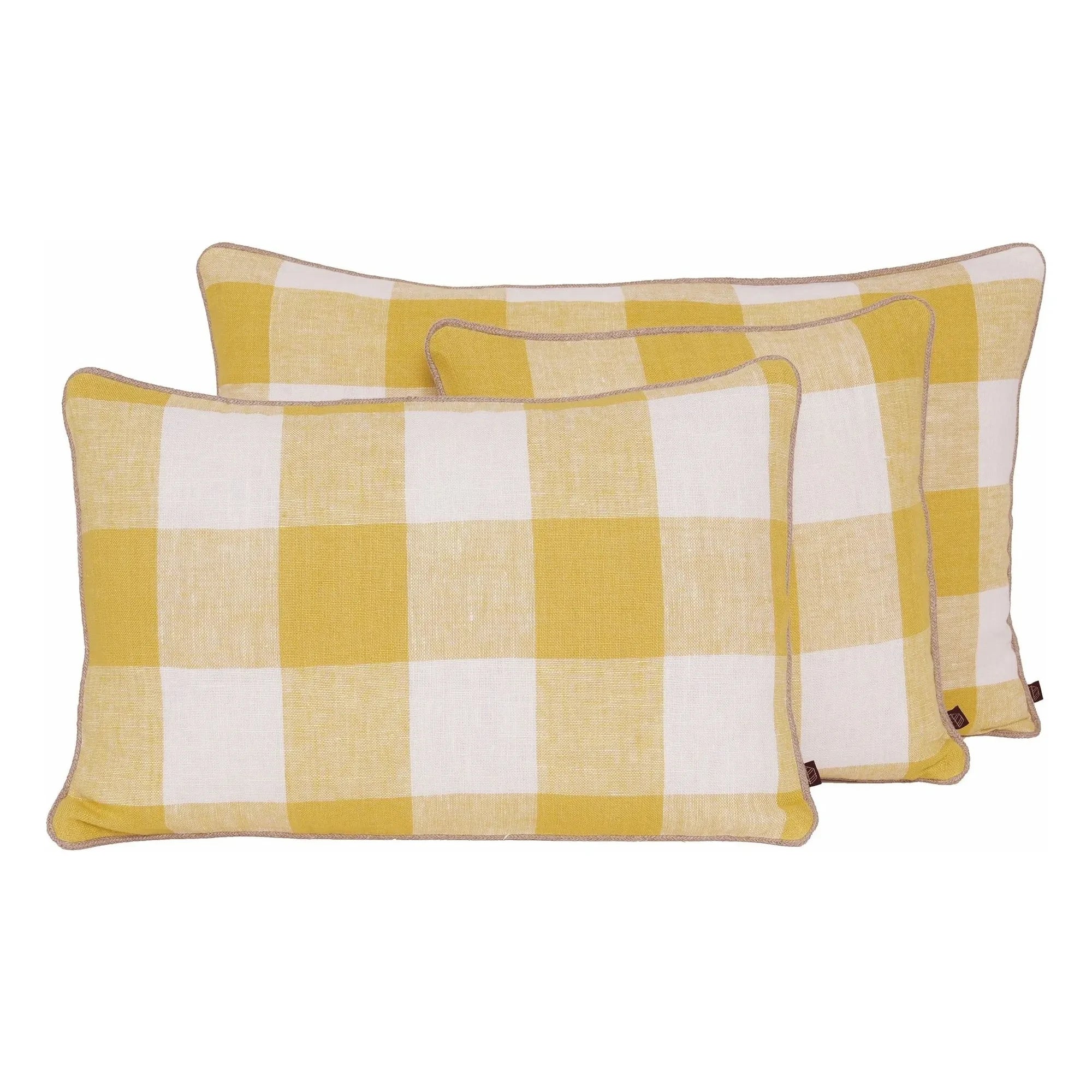 Haomy - Linen cushion cover Palma II | Straw Yellow