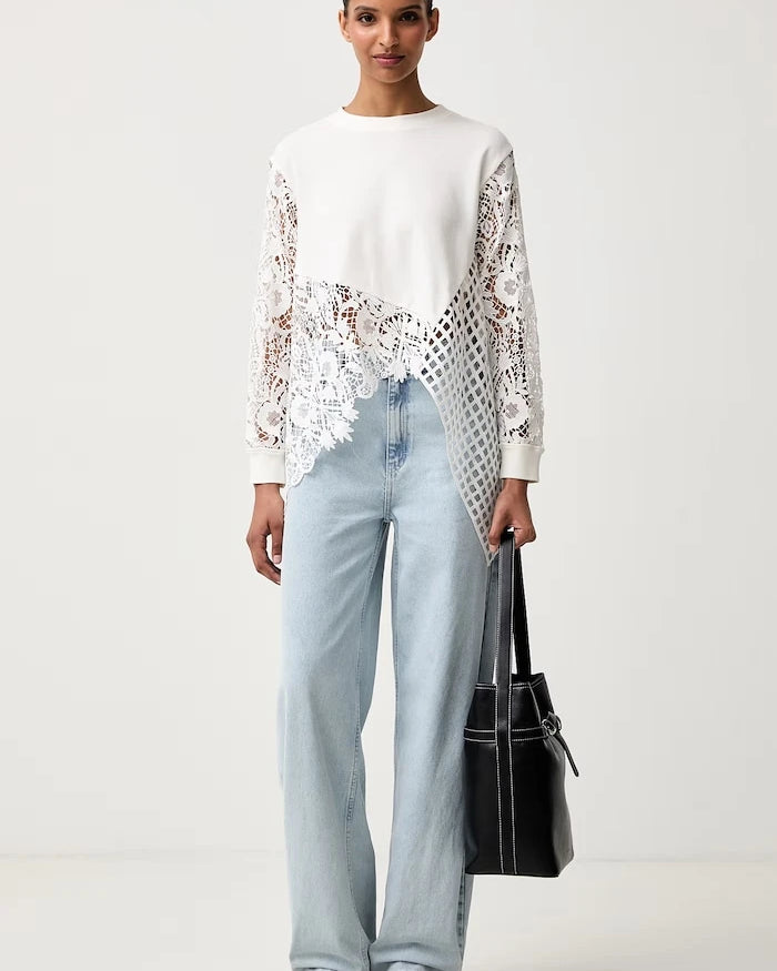 AllSaints Kadın Pamuk Elastan Bluz MALORIE LS TOP